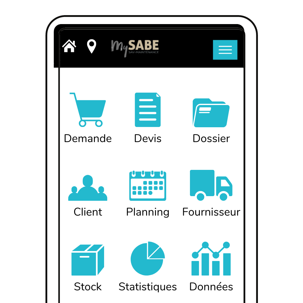 Visuel logiciel mysabe menu mobile