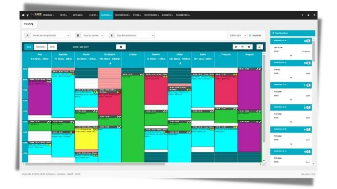 Vue globale des plannings de vos techniciens