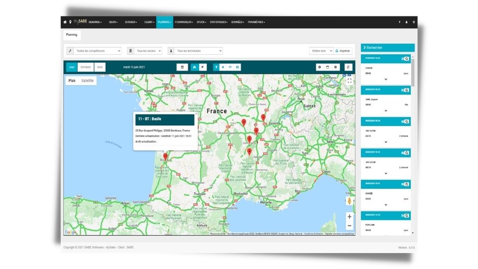  Aperçu de vos techniciens et du trafic routier